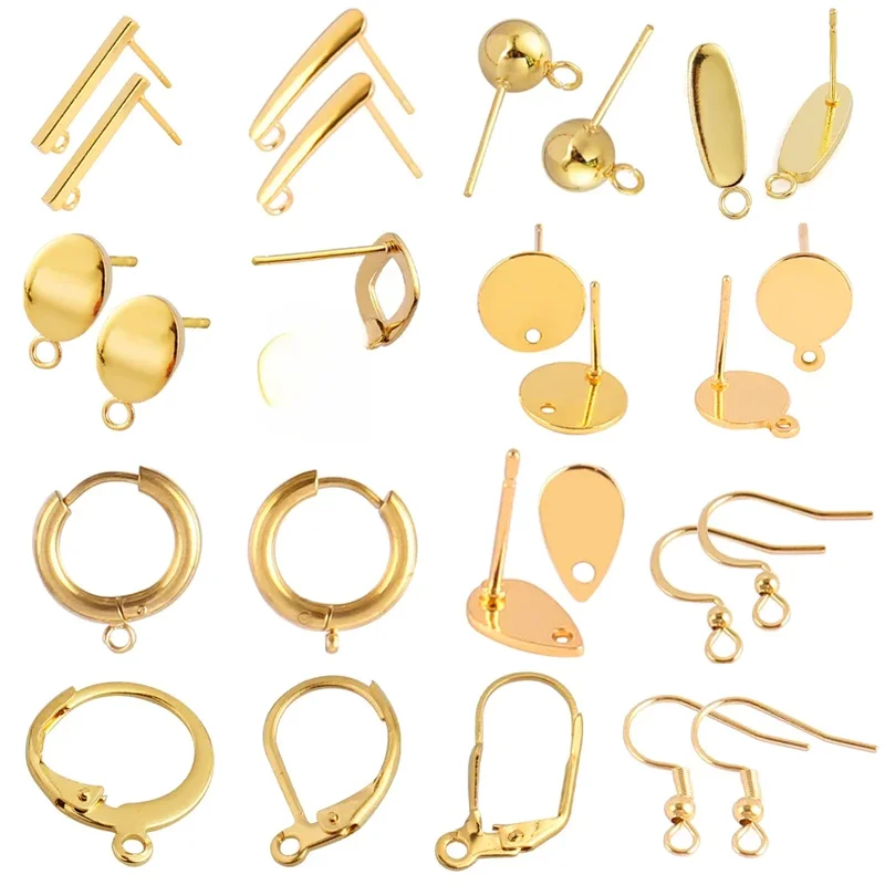 AliExpress - 10-50 stücke Edelstahl Ohrring Geometrische Stud Ohrring Basis Mit Ohrring Stecker Stecker Für DIY Ohrring Schmuck Machen liefert