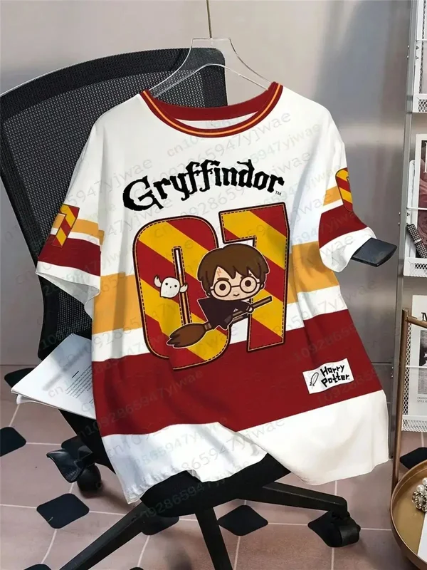 AliExpress - T-shirt de football de l'école Hogwarts Harry Potter, tee-shirt pour fans du film, impression graphique 3D, manches courtes, cosplay, 