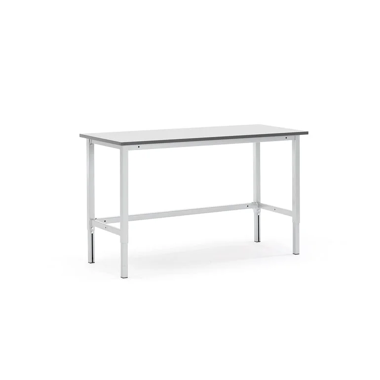 Height adjustable workbench MOTION, manual, 400 kg load, 1500x600 mm, grey