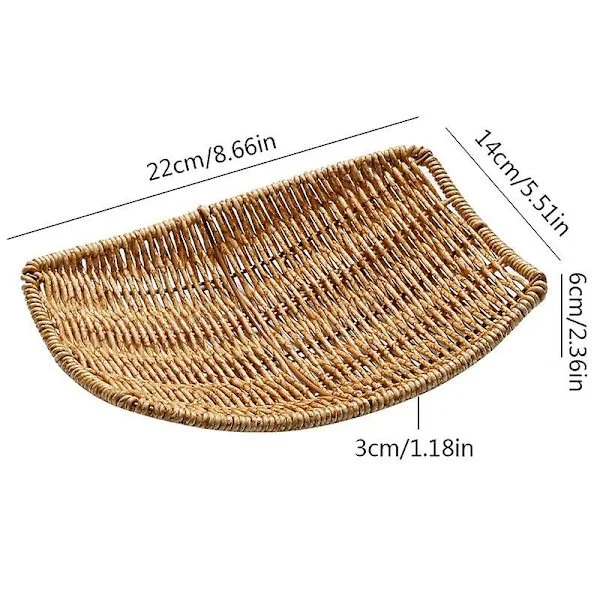 Frugtkage Madtallerken Firkantet Fletkurv Håndvævet Snack Serveringsbakke Simulation Rattan Opbevaringsbakke Brød Madtallerken