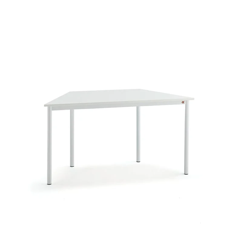 Bord BORÅS TRAPETS, 1200x600x720 mm, hvid laminat, hvid