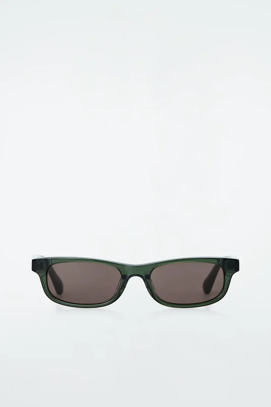 COS Women's Scope Sunglasses Rectangle in Green