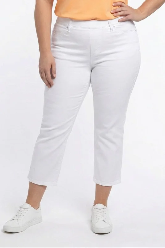 CISO - Sofia Capri Bukser - Hvid - Curvy Sim Fit / Vidde Ben