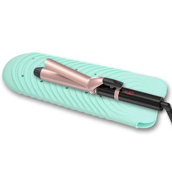 Heat Resistant Mat for Hair Tools, Silicone Heat Mat & Holder for Curling Iron, Professional Portable Travel Flat Iron Mat Pad Pouch Protector for Co