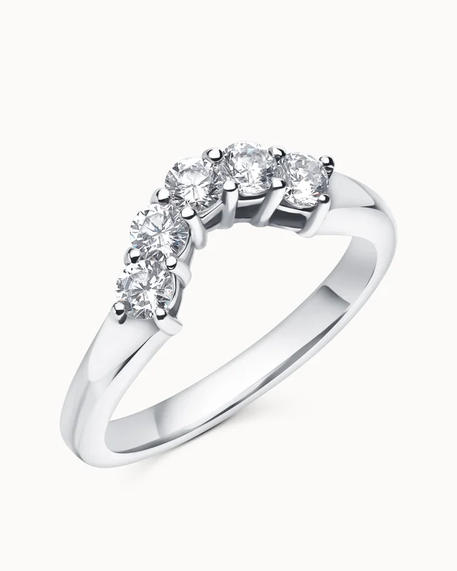 Cassandra Trouwring 18K Witgoud met Natuurlijke Diamanten - Verlovingsringen & Trouwringen van Vanbruun
