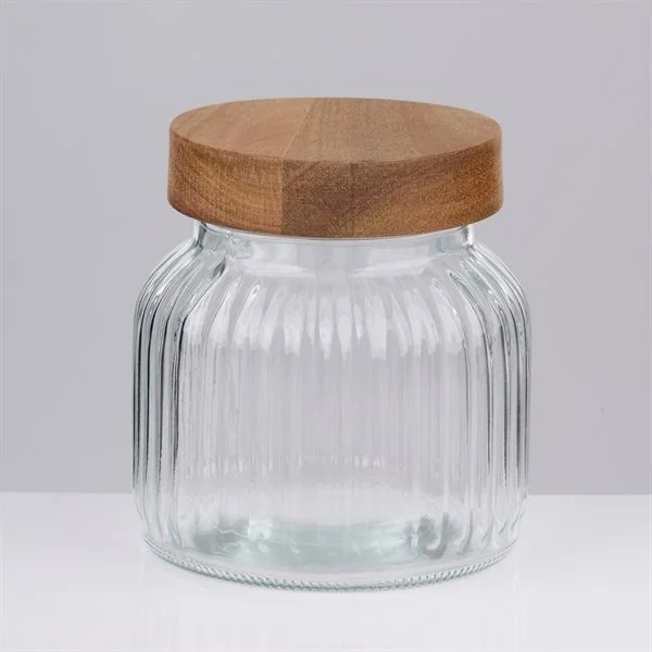 Glasskrukke med trelokk, ca. 700 ml, med lufttett forsegling