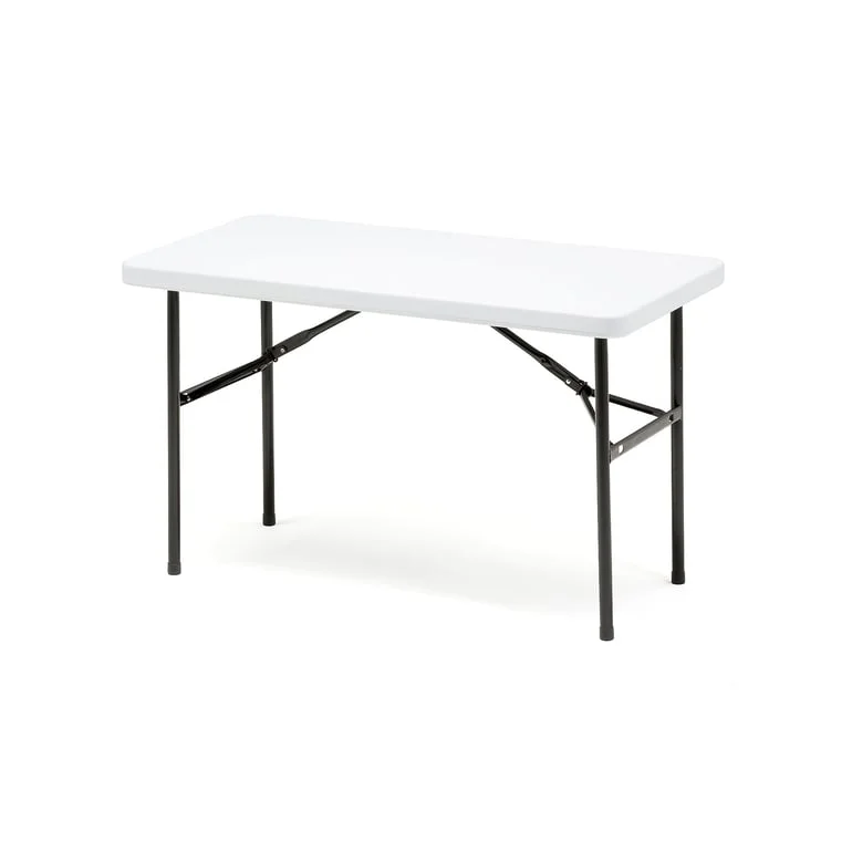 Plastic folding table KLARA, 1220x610x745 mm, white, black
