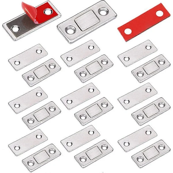 Cabinet Magnets, 10-pack, Ultra-thin Magnetic Cabinet Door Latch for Drawer Magnets, Self-adhesive Cabinet Locks, Magnetic Closures-FO-