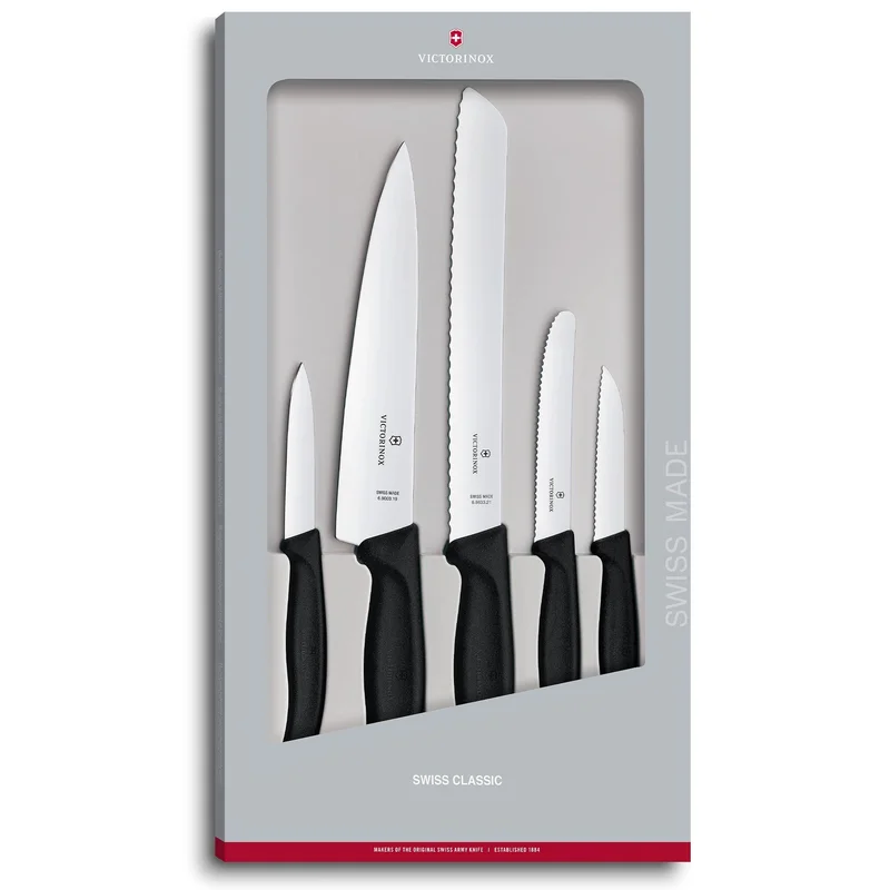 Victorinox Swiss Classic Knivsett 5 Deler' - 'Sort/stål