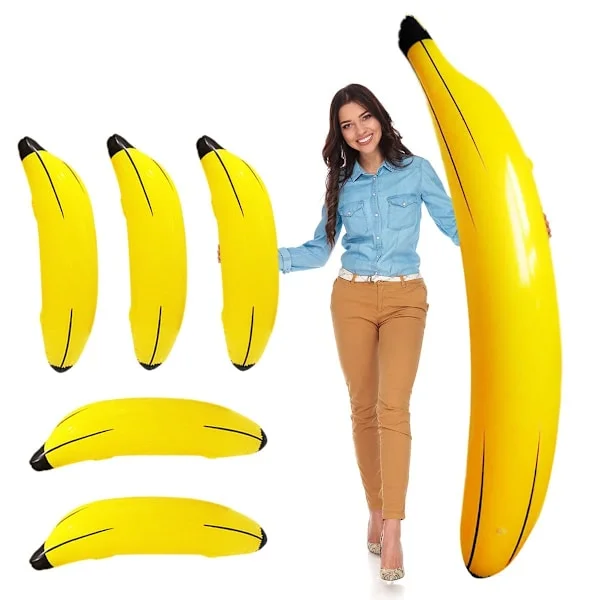 6 stk utdrikningslag oppblåsbare bananer, inneholder 70 tommer og 23 tommer ballonger, innendørs utendørs dekorasjoner for jentekveld