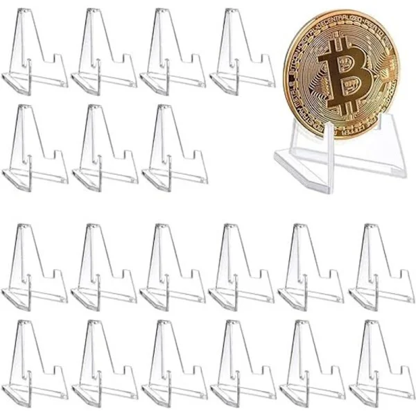 20 stycken myntställ, mini klar akrylställ, akrylställ, plastställ, för medaljer, myntdisplay, fickur