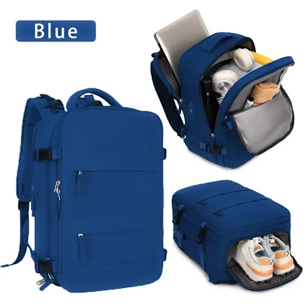 Populär Ryanair handbagage ryggsäck för 2025, mått 40x20x25 cm, handbagage resväska, easyJet handbagage, perfekt blå.