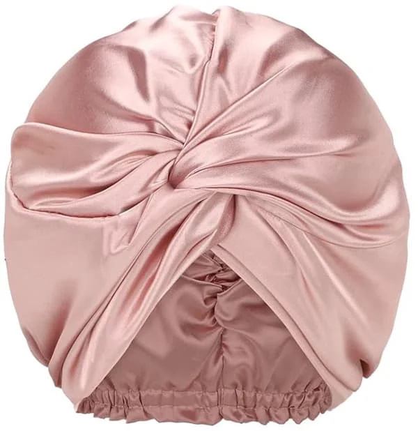 Satin Nattehue Bonnet Silke Nattehue 19 Momme Silke Bonnet Satin Bonnet Nattehue Kvinder Hårpleje Sovehue Hårnet Blødt & Skinnende Hår 25 Cm Unisex