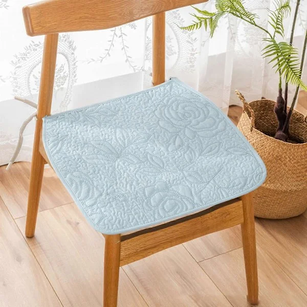 Seasons Universal Office Cushions Non-slip Pure Cotton Thin Chair Covers Dining Chair Cushions Computer Chair Cushions Machine Washable Blue