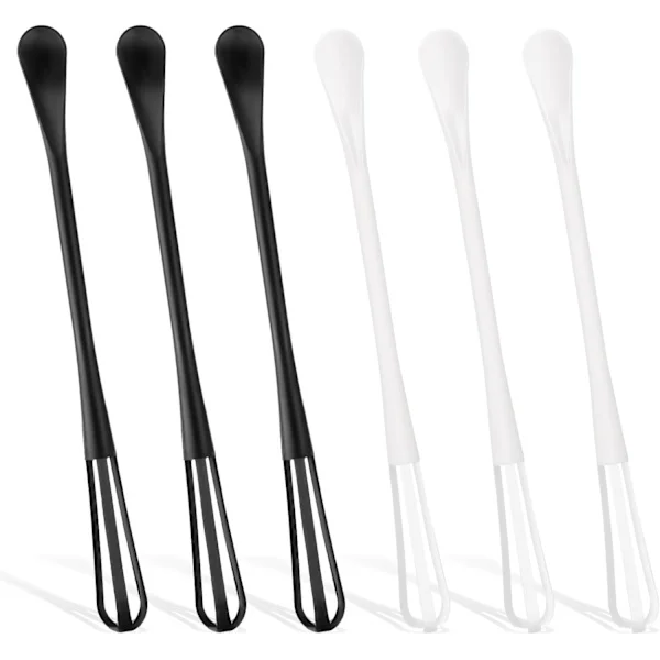 Mini vispesett, multifunksjonelt, rustfritt stål, kjøkkenvisp, mini skje, liten langskaftet espressovisp for blanding, røring av ingredienser, 