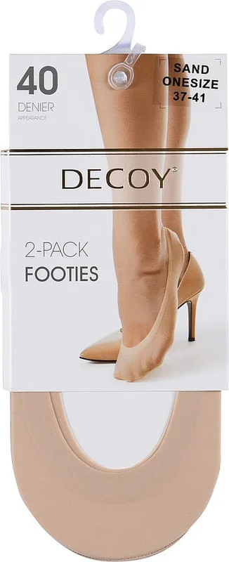 Decoy Footies lasercut Strømpebukser 2-pak Sand 40 Den. 37-41, Tøj & Bolig, Strømper, Footies