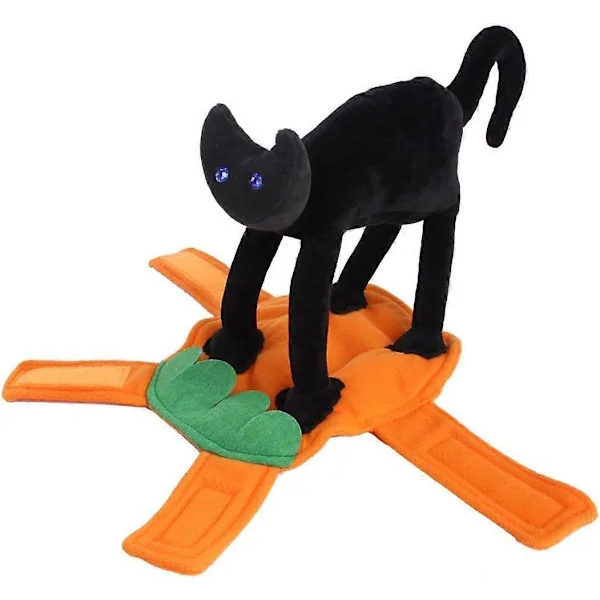 Katt Halloween Kostyme Hund Halloween Kostyme Kjæledyr Bærer Gresskar Klær med Tegneserie Svart Katt Hund Varm Kåpe Valp Festival Antrekk (Liten)