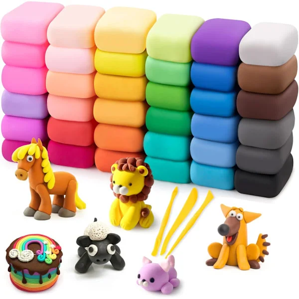 Air Dry Clay 36 Colors, Modeling Clay for Kids, DIY Shaping Clay, Toy Gifts for Age 3+ Years Old Boys Girls Children