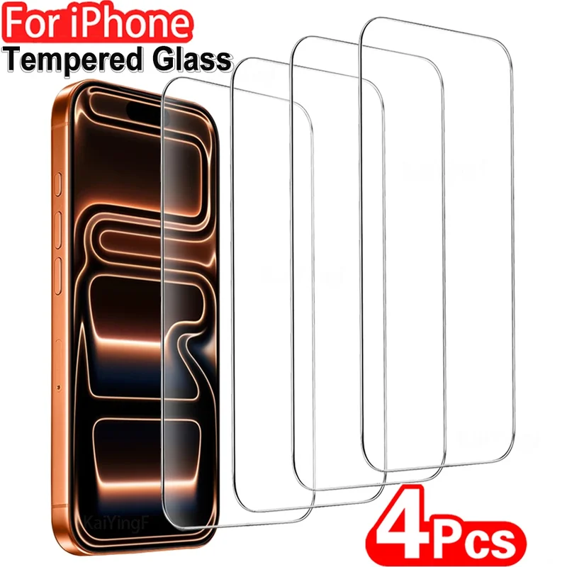 AliExpress - 4 Stück HD-Glas-Displayschutzfolie für iPhone 17 Pro Max, iPhone 16, 15, 14, 13, 12, 11 Pro, XS Max, XR, Gehärtetes Glas Schutzfilm