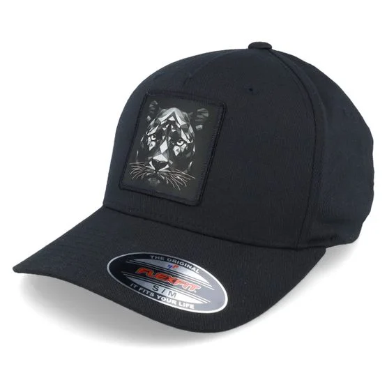 Origami - Svart adjustable Caps - Black Panther Low Poly Art Black A-frame Stretch Fit @ Hatstore