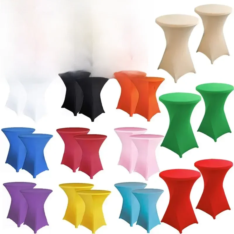 AliExpress - 2/1PC Hoogte Stretch Rond Tafelkleed Cocktailtafel Cover Spandex Tafelkleed Bar Hotel Party Bruiloft Elastisch Tafelkleed Decor