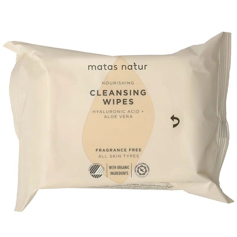 Matas Natur Nourishing Cleansing Wipes 25 stk., Hudpleje, Renseprodukter, Renseservietter