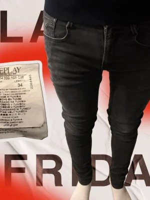 Replay svarta slim jeans herr