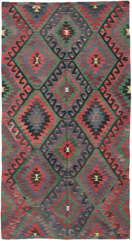 Kilim Vintage Rug Oriental Red/Dark Grey (Wool, )