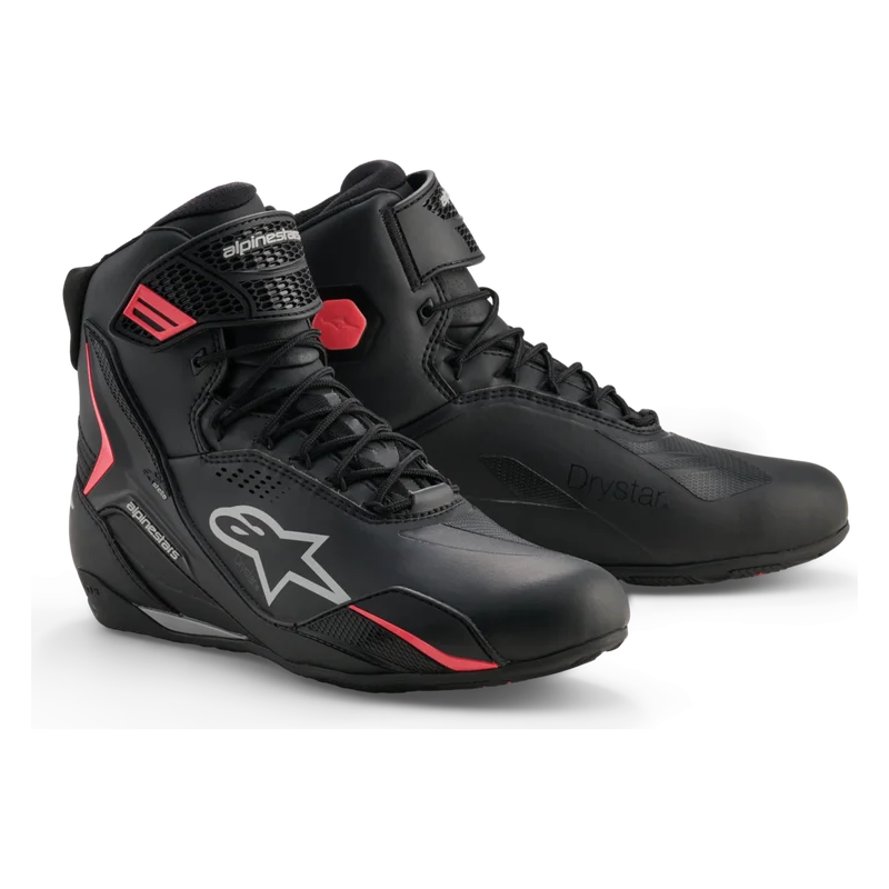 Alpinestars Stella Faster-4 Drystar Dam MC-Skor Svart/Grå/Korall Fluo 42