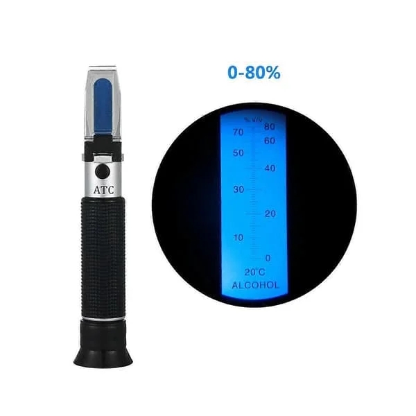 Alkohol Refraktometer 0-80% til Spiritus Tester Alkoholmåler Håndholdt Alkoholometer Brygning af Spiritus