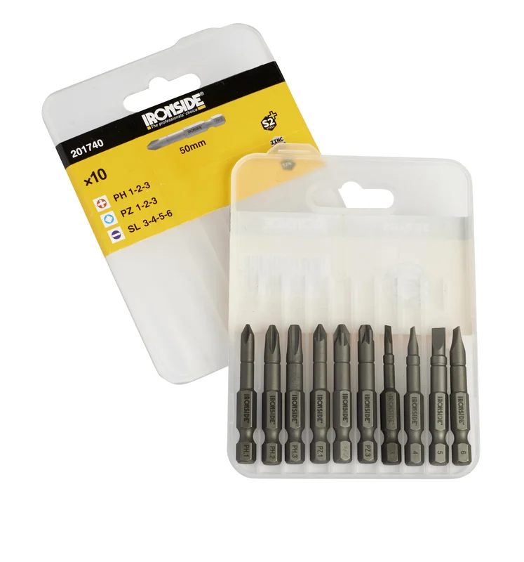 Ironside 201740 Bitssett 10 deler, spor/PH/PZ 50 mm, Maskintilbehør & forbruk