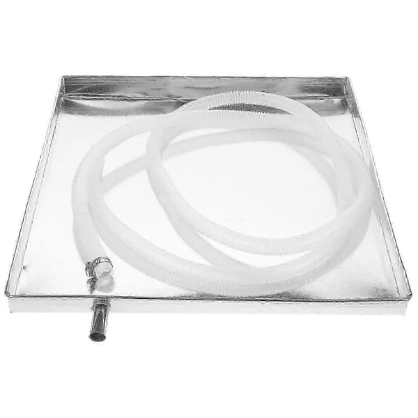 Drip tray with outlet pipe for AC external unit condensate drain