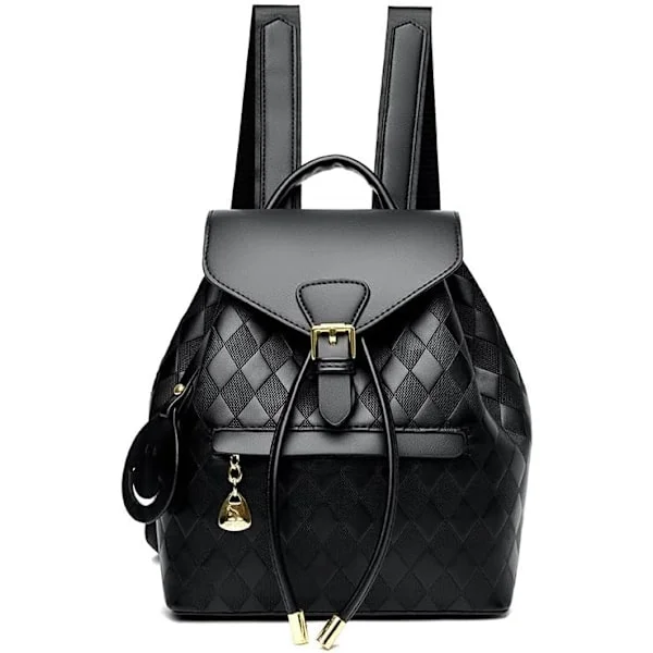 Small PU Leather Backpack for Women, Anti-theft Casual Drawstring Backpack, Vintage Elegant Waterproof School Backpack for Office, School, and Travel