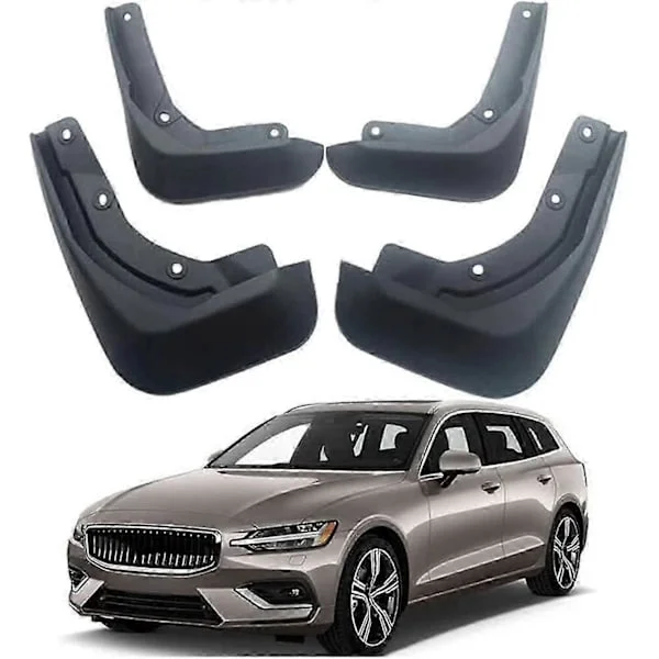 4 stk. Skvettlapper Kompatibel med Volvo V60 MK II Stasjonsvogn 2019-2021 2020, Skvettlapper, Formstøpte Skvettlapper