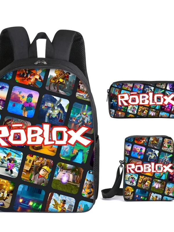 AliExpress - Neues Roblox 3-teiliges Set, Schulranzen, Anime-Rucksack, Canvas-Tasche, Rucksack, Cosplay-Set, Federmäppchen, Geburtstagsspielzeug für 