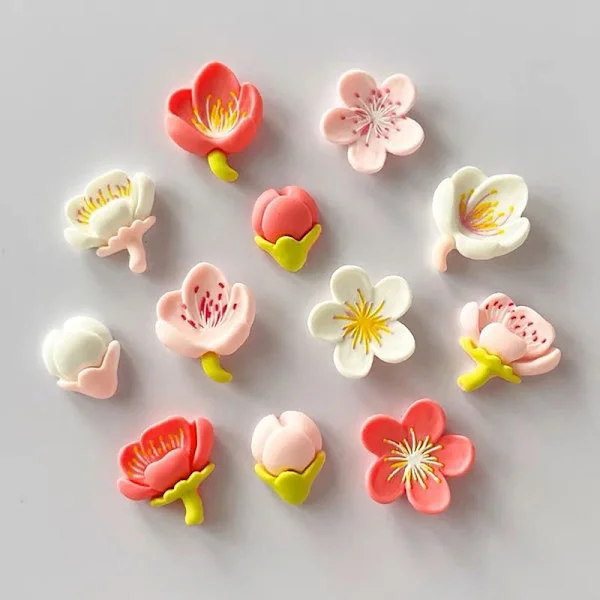 12 st kylskåpsmagneter rosa blomma harts dekorativ whiteboardmagnet