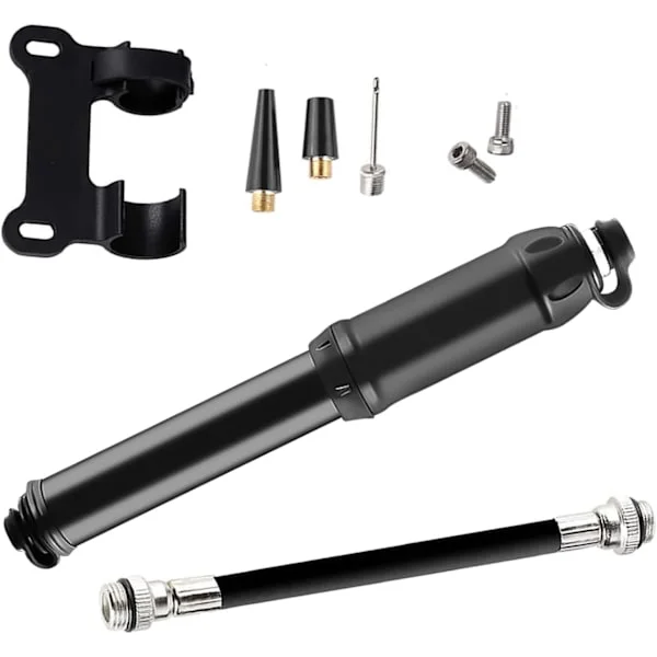 Cykelpump Aluminiumlegering Bärbar Minicykelpump Kompatibel med Universell Presta och Schrader Ventil Cykelpump Bollpump Nål/Ramfäste