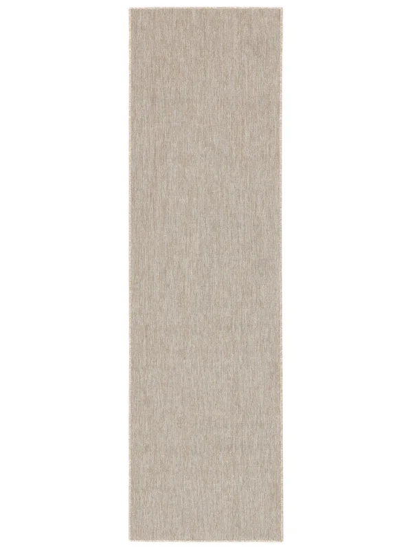 Tvättbar Inom- Och Utomhusmatta Enfärgad Cameron Beige Gångmatta Liten Oeko-Tex