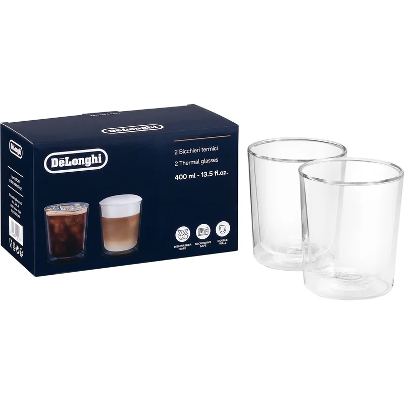 Delonghi Dobbeltvæggede Termoglas 400 ml, 2-pak - Klar | KitchenOne