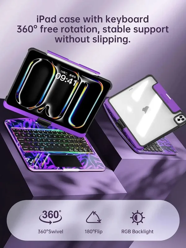 AliExpress - 360 ° Drehbare Magic Keyboard für iPad Pro 11 2024 2022 Air 4 5 6 7 Für iPad 12.9 13 10. Gen 11. Gen A16 2025 6 5 4. Gen 