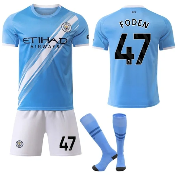 2025-2026 Manchester City Home Jersey for Kids and Adults with Socks No.47 FODEN 26 No.47 FODEN