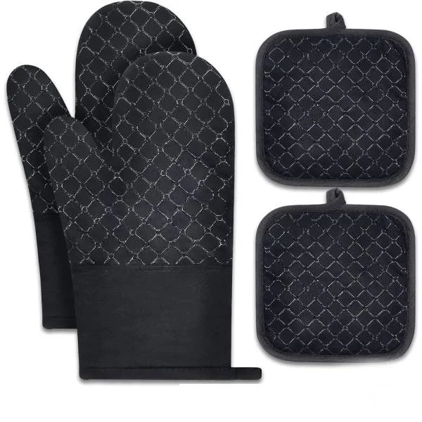 Oven Mitts Heat Resistant Oven Gloves Pot Holders Set of 4