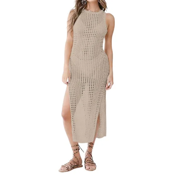 Gradient Mesh Cardigan Beach Cover Up – Hollow Out Pullover Swimwear Cover with Fringe Hem, Loose Fit Lightweight Knit for Summer Pool, Tropical Vacat