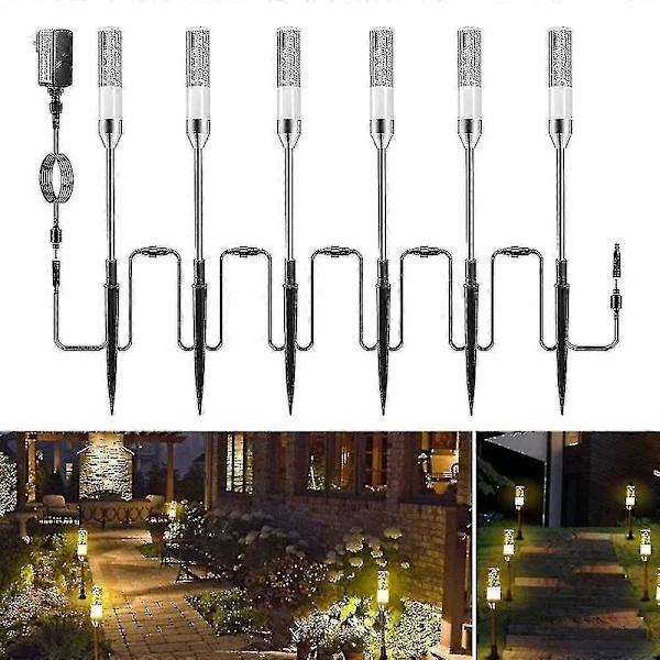 (SC) Low Voltage Landscape Lighting Extendable to LED Path Lights, Landscape Lighting 12 Volt 6 in 1 Waterproof Crystal Bubble Acrylic Cast Spike 
