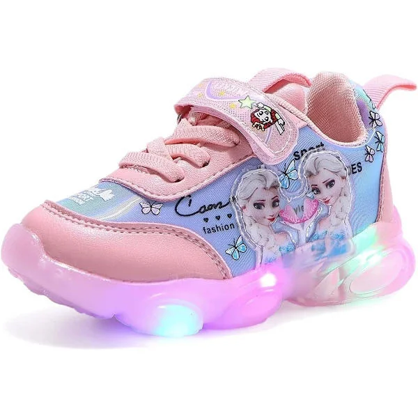 LED-skor för barn, lätta mesh-skor, cross-träningsskor, avslappnade barnsneakers B Rosa B Rosa B Rosa B Rosa 24