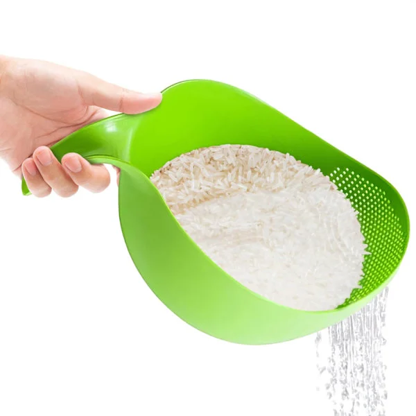 Electric Rice Filter Rice Cooker - Quinoa Filter with Handle Plastic Filter Pot with Handle - Vegetable Dishwasher Green