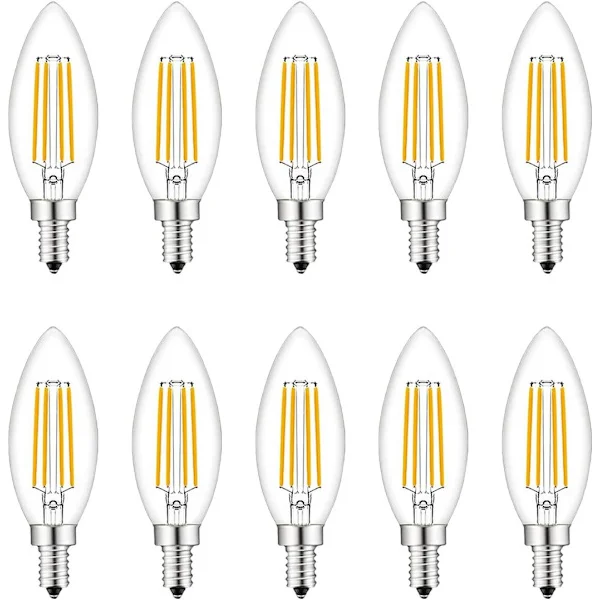Små skrue-i LED-pærer, 10-pak E14 lyspærer dæmpbare, glødepærer 4W E14/SES ækvivalent, 220V, varm hvid 2700K, FanciBuy
