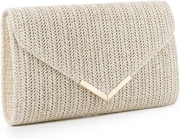 Straw Clutch Raffia Rattan Summer Evening Bag Woven Beach Bags for Women Wedding Holiday Travel Party