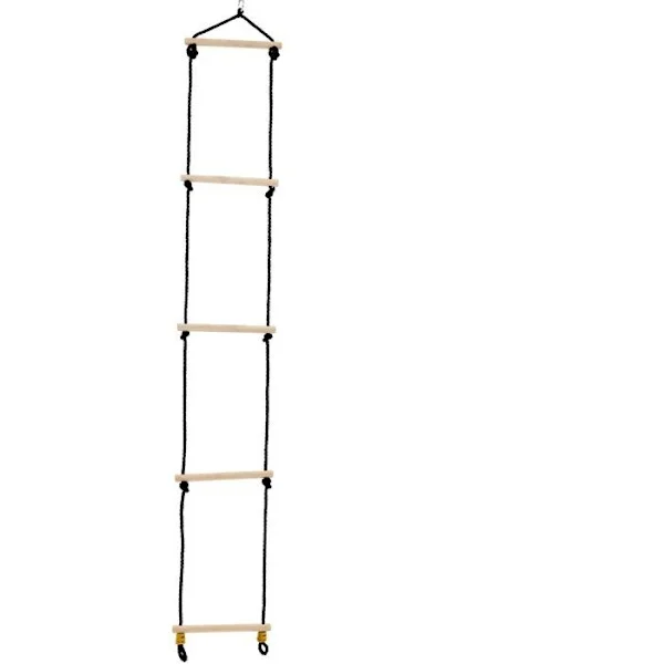 Trästege - TP TOYS - Svart rep - H 190-250 cm