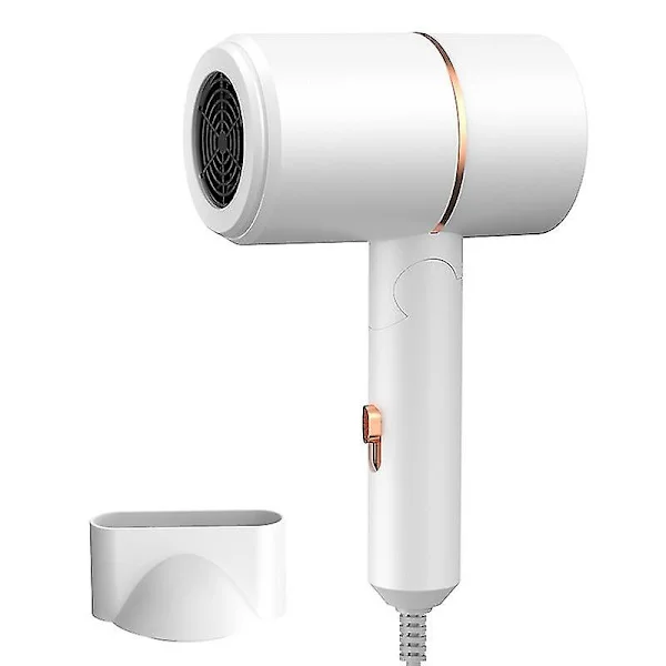 White Foldable Portable High-Power Hair Dryer (with Nozzle), Blue Light, Professional Travel Hair Dryer, Home Salon Hair Dryer, EU Regulations 220V
